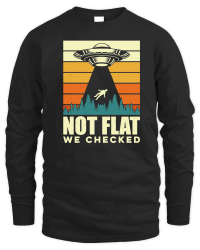 Product Funny Vintage UFO Alien not Flat we checked Unisex Sweatshirt