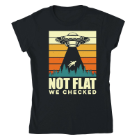 Product Funny Vintage UFO Alien not Flat we checked Classic Womens Crewneck T-shirt