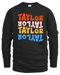 Product Girl Retro TAYLOR First Name Personalized Groovy Birthday Unisex Sweatshirt