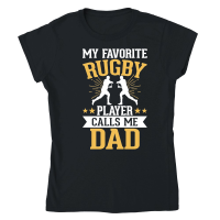 Product My favorite rugby player calls me dad 3 Classic Womens Crewneck T-shirt