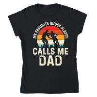Product My favorite rugby player calls me dad Classic Womens Crewneck T-shirt