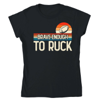 Product Vintage Rugby Player brave enough to ruck Classic Womens Crewneck T-shirt