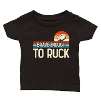 Product Vintage Rugby Player brave enough to ruck Classic Baby Crewneck T-shirt