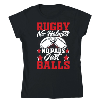 Product Vintage Rugby Player no helmets no pads just balls Classic Womens Crewneck T-shirt