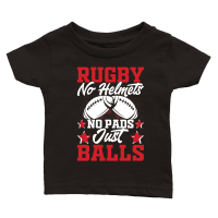 Product Vintage Rugby Player no helmets no pads just balls Classic Baby Crewneck T-shirt
