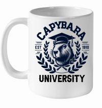 Product Capybara University Funny Capybara White Ceramic Mug