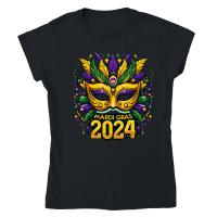Product Mardi Gras 2024 Mardi Gras Mask Classic Womens Crewneck T-shirt