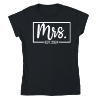 Product Mrs Est 2024 Just Married Wedding Wife Classic Womens Crewneck T-shirt