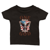 Product One Nation Under God Patriotic USA Flag Classic Baby Crewneck T-shirt
