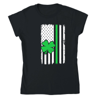 Product Vintage American Flag St. Patricks Day Classic Womens Crewneck T-shirt