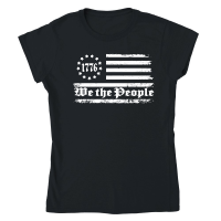 Product We The People 1776 USA Flag Design Classic Womens Crewneck T-shirt