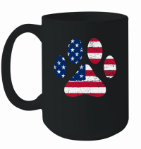 Product American Flag Dog Paw Design Mug