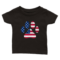 Product American Flag Dog Paw Design Classic Baby Crewneck T-shirt