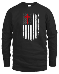 Product Faith Cross American Flag Christian Unisex Sweatshirt