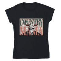Product Country Mama Cow Skull Western Classic Womens Crewneck T-shirt