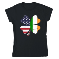 Product Irish American Flag Shamrock St. Patricks Day Classic Womens Crewneck T-shirt