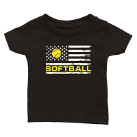 Product Softball with USA Flag Classic Baby Crewneck T-shirt