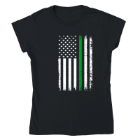 Product Thin Green Line American Flag Classic Womens Crewneck T-shirt