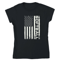 Product USA Flag Softball 2 Classic Womens Crewneck T-shirt