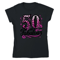 Product 50th Birthday 50 and Fabulous Classic Womens Crewneck T-shirt