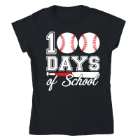 Product 100 days of school for 100th day baseball student or teacher Classic Womens Crewneck T-shirt