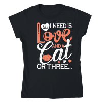 Product All I Need is Love and a Cat or Three Classic Womens Crewneck T-shirt