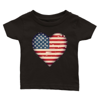 Product American Flag Heart Women Classic Baby Crewneck T-shirt