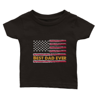 Product Best Dad Ever Fathers Day USA Flag Classic Baby Crewneck T-shirt