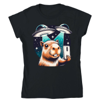 Product Capybara Funny Capybara UFO Classic Womens Crewneck T-shirt