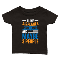 Product I Like Airplanes and Maybe 3 People Classic Baby Crewneck T-shirt