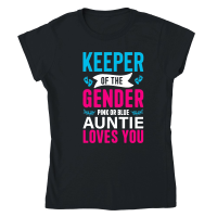 Product Keeper of the Gender Pink or Blue Auntie loves you Classic Womens Crewneck T-shirt