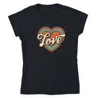 Product Retro Love Valentine Classic Womens Crewneck T-shirt