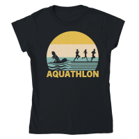 Product Sunset Aquathlon Vintage Retro Classic Womens Crewneck T-shirt