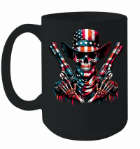 Product Skull with Guns american flag in grunge style Mug
