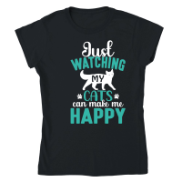 Product just watching my cats can make me happy Classic Womens Crewneck T-shirt
