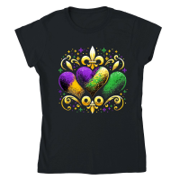 Product Mardi Gras Hearts Mardi Gras Funny Classic Womens Crewneck T-shirt