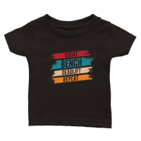 Product Squat Bench Deadlift Repeat Gym Classic Baby Crewneck T-shirt