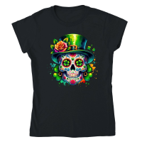 Product Sugar Skull Saint Patricks Day Classic Womens Crewneck T-shirt