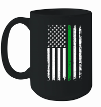Product Thin Green Line American Flag Mug