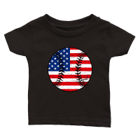 Product Baseball with American Flag Classic Baby Crewneck T-shirt