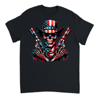 Product Skull with Guns american flag in grunge style Unisex T-Shirt