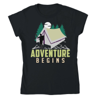 Product Hiking   Adventure Begins Classic Womens Crewneck T-shirt