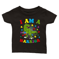 Product I Am a Warrior T Rex Dinosaur Autism A warrior Classic Baby Crewneck T-shirt