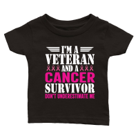 Product I'm a veteran and a cancer survivor don't underestimate me Classic Baby Crewneck T-shirt