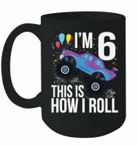 Product Kids 6 Year Old Shirt 6th Birthday Boy Monster Truck Mug