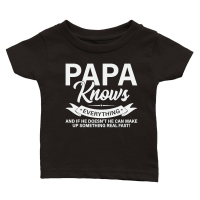 Product Mens Papa Knows Everything Shirt 60th Gift Funny Fathers Day Classic Baby Crewneck T-shirt