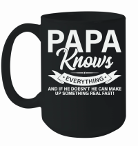 Product Mens Papa Knows Everything Shirt 60th Gift Funny Fathers Day Mug