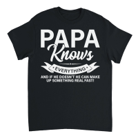 Product Mens Papa Knows Everything Shirt 60th Gift Funny Fathers Day Unisex T-Shirt