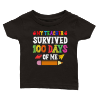 Product My Teacher Survived 100 Days Of Me Classic Baby Crewneck T-shirt