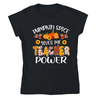 Product pumpkin spice gives me teacher power Classic Womens Crewneck T-shirt